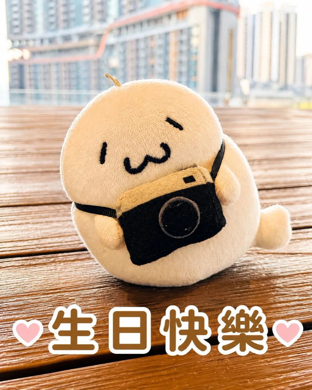 印有生日快樂字樣的海豹仔圖案